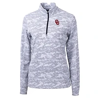 Pull-over à fermeture éclair quart de tour pour femme, couleur charbon, Oklahoma Sooners Traverse Camo, Cutter & Buck