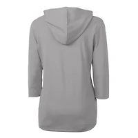 Sweat à capuche demi-zippé en piqué écologique recyclé manches 3/4 pour femme, gris Cutter & Buck, Oklahoma Sooners SEC Virtue