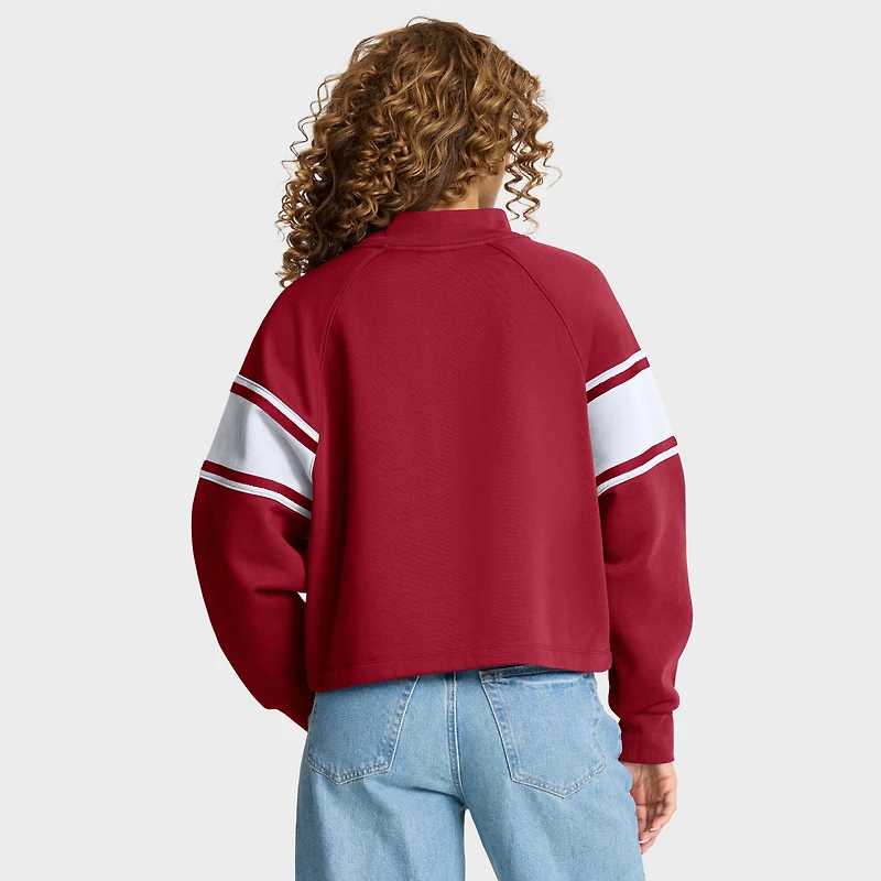 Sweat-shirt surdimensionné à manches raglan pour femme Fanatics Crimson Oklahoma Sooners, motif Hometown Premium Punt Coverage