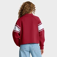 Women's Fanatics Crimson Oklahoma Sooners Oversized Hometown Premium Punt Coverage Raglan Pullover Sweatshirt