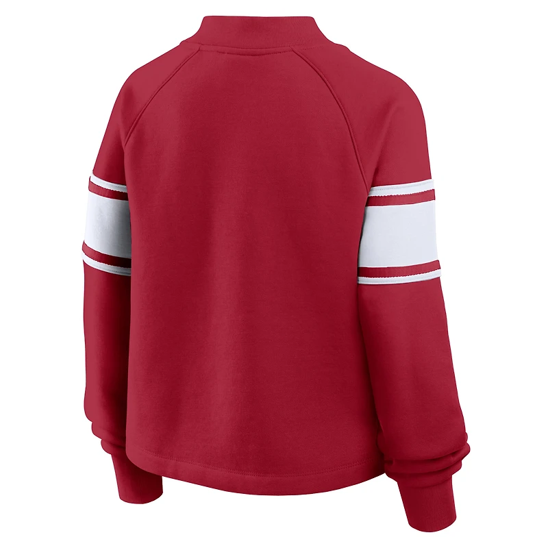 Sweat-shirt surdimensionné à manches raglan pour femme Fanatics Crimson Oklahoma Sooners, motif Hometown Premium Punt Coverage