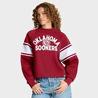 Sweat-shirt surdimensionné à manches raglan pour femme Fanatics Crimson Oklahoma Sooners, motif Hometown Premium Punt Coverage