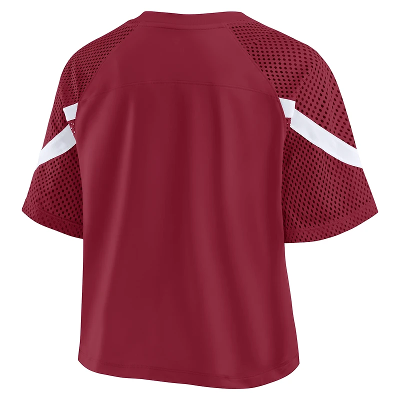 Women's Fanatics Crimson Oklahoma Sooners Oversized Raglan V-Neck Fashion Jersey