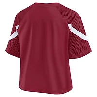 Women's Fanatics Crimson Oklahoma Sooners Oversized Raglan V-Neck Fashion Jersey