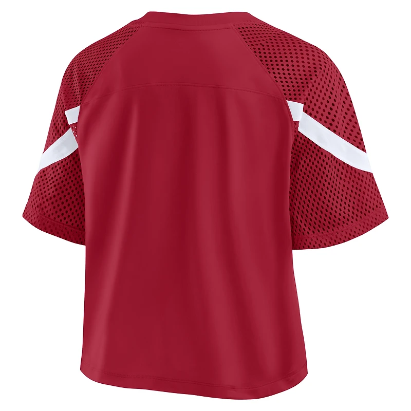 Women's Fanatics Crimson Oklahoma Sooners Oversized Raglan V-Neck Fashion Jersey