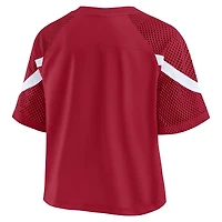 Women's Fanatics Crimson Oklahoma Sooners Oversized Raglan V-Neck Fashion Jersey