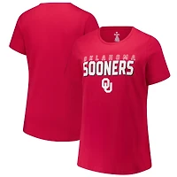 Women's Fanatics Crimson Oklahoma Sooners Plus Lean Scoop Neck T-Shirt