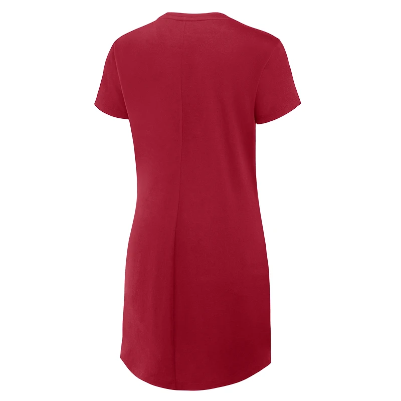 Robe t-shirt drapée froncée pour femme Fanatics Crimson Oklahoma Sooners