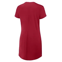 Robe t-shirt drapée froncée pour femme Fanatics Crimson Oklahoma Sooners