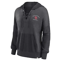 Sweat à capuche lacets Fanatics Heather Charcoal pour femmes Oklahoma Sooners Campus