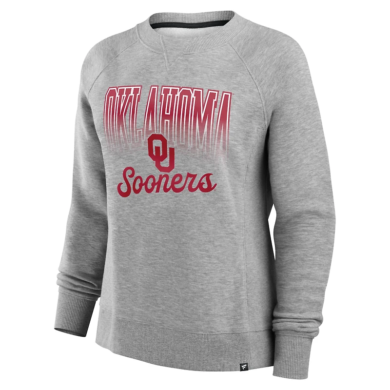 Sweat-shirt en polaire Heather Gray pour femme Fanatics Oklahoma Sooners Training Camp Hit Hard