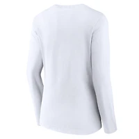 Women's Fanatics White Oklahoma Sooners Campus Long Sleeve V-Neck T-Shirt