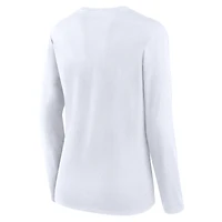 Women's Fanatics White Oklahoma Sooners Double Team Script Long Sleeve T-Shirt