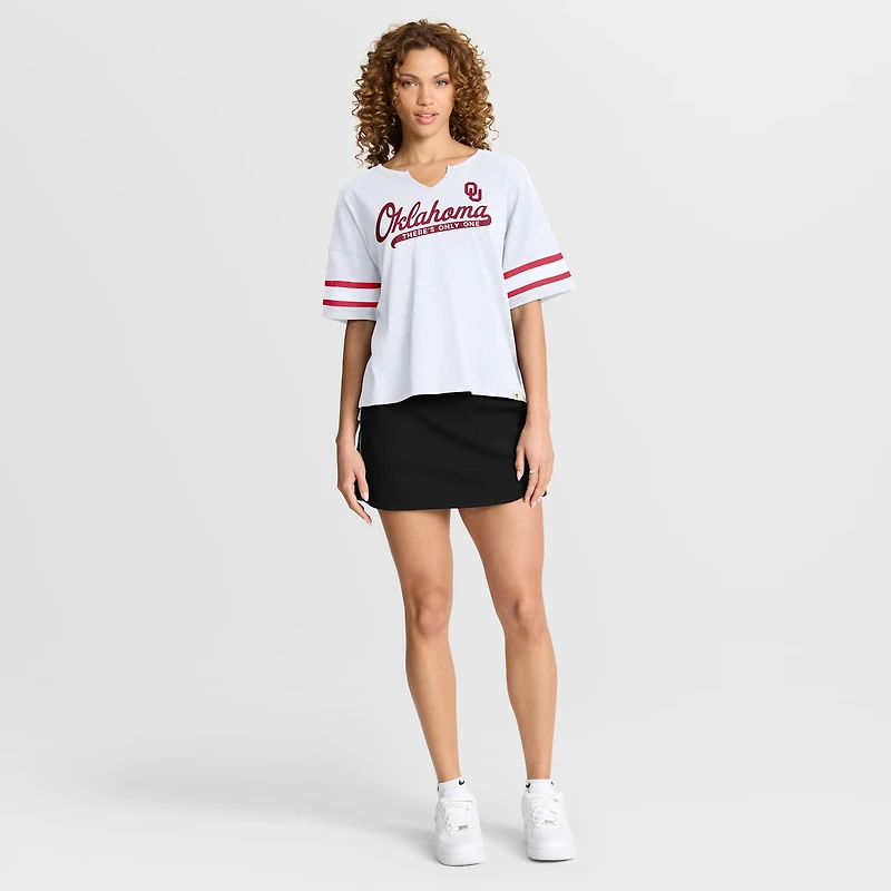 Women's Fanatics White Oklahoma Sooners Hometown Premium Script T-Shirt