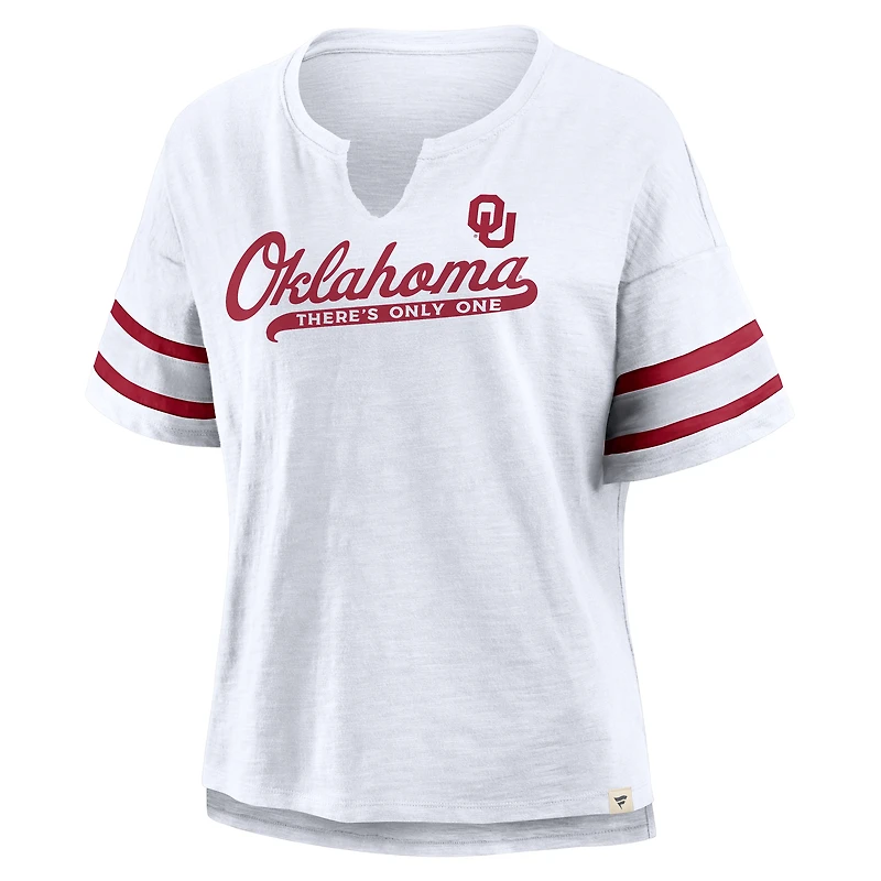 Women's Fanatics White Oklahoma Sooners Hometown Premium Script T-Shirt