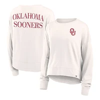 Women's Fanatics White Oklahoma Sooners Kickoff Full Back Long Sleeve T-Shirt