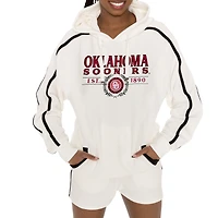 Ensemble sweat à capuche et short pour femme Gameday Couture Cream Oklahoma Sooners Down, Set, Go