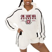 Ensemble sweat à capuche et short pour femme Gameday Couture Cream Oklahoma Sooners Down, Set, Go