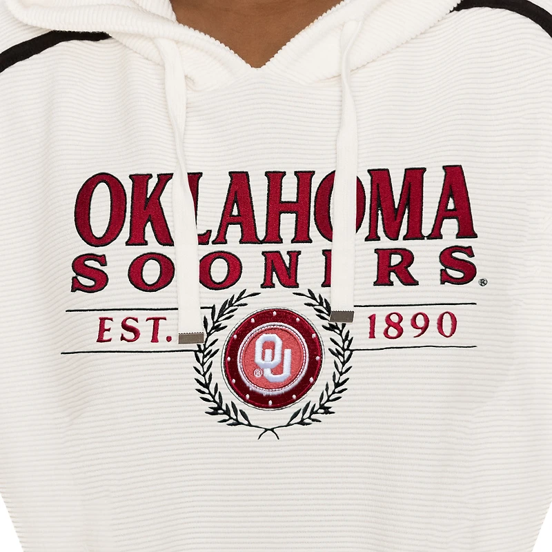 Ensemble sweat à capuche et short pour femme Gameday Couture Cream Oklahoma Sooners Down, Set, Go