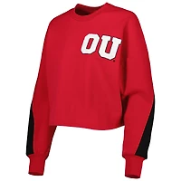 Sweat Gameday Couture Crimson Oklahoma Sooners Retour à la réalité colorblock pour femme