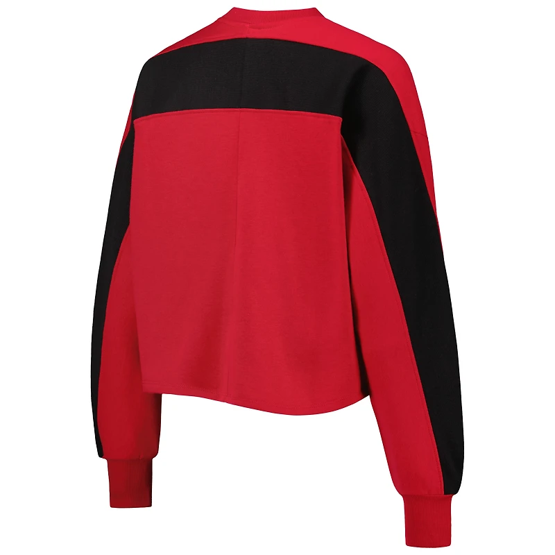 Sweat Gameday Couture Crimson Oklahoma Sooners Retour à la réalité colorblock pour femme