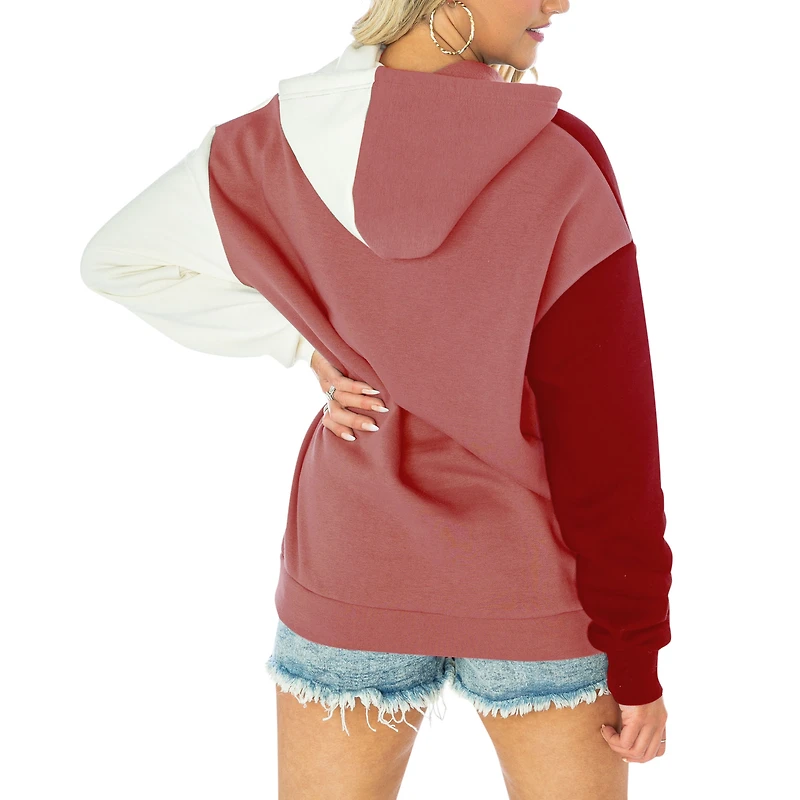 Sweat à capuche colorblock Gameday Couture Crimson Oklahoma Sooners Hall of Fame pour femme