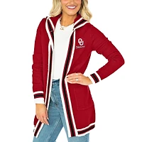 Gameday Couture Crimson Oklahoma Sooners One More Round Tri-Blend Rayé Cardigan à capuche pour femme