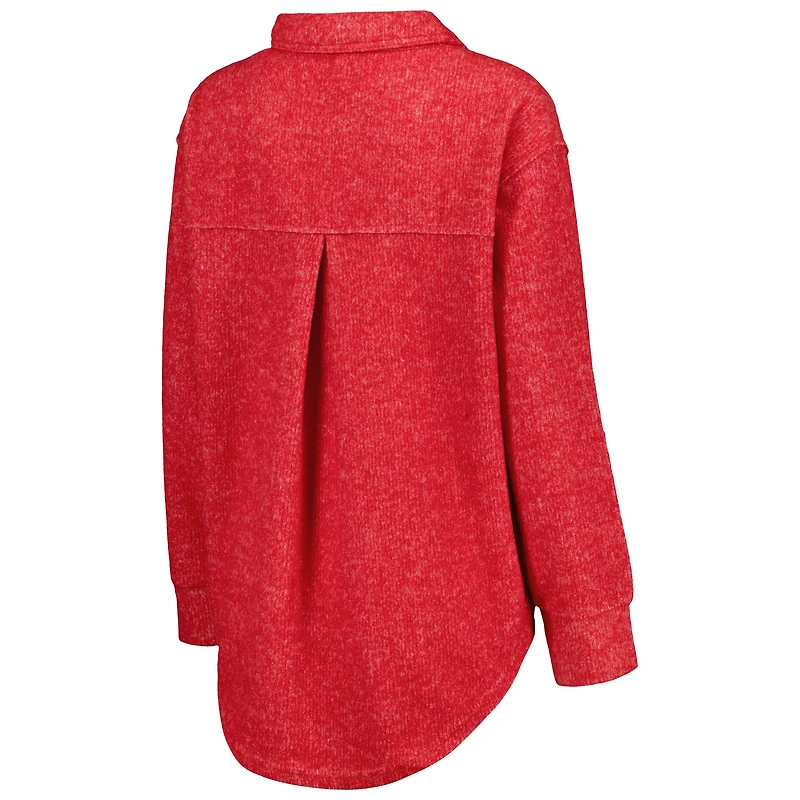 Gameday Couture pour femme Crimson Oklahoma Sooners Switch It Up Tri-Blend Button-Up Shacket