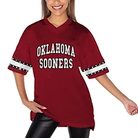 T-shirt tendance à strass pour femme Gameday Couture Crimson Oklahoma Sooners Until Kickoff