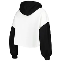 Sweat à capuche court Gameday Couture Oklahoma Sooners Good Time color block blanc/noir pour femme