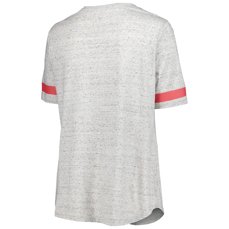 T-shirt à lacets taille plus Oklahoma Sooners gris chiné pour femme