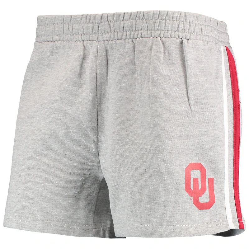 Women's Heathered Gray Oklahoma Sooners Plus 2-Stripes Shorts