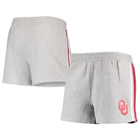 Women's Heathered Gray Oklahoma Sooners Plus 2-Stripes Shorts