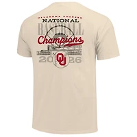 T-shirt à superposition crème pour femmes Image One Oklahoma Sooners 2026 NCAA Baseball Men's College World Series Champions