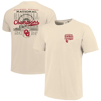 Women's Image One Cream Oklahoma Sooners 2026 NCAA Baseball Men's College World Series Champions Overlay T-Shirt