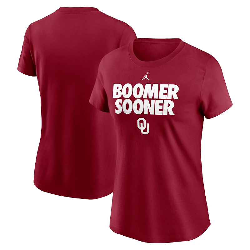 T-shirt Jordan Brand Crimson Oklahoma Sooners Local Ultimate Chant pour femme