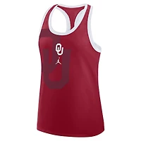 Women's Jordan Brand Crimson Oklahoma Sooners Primetime Racerback Tri-Blend Tank Top