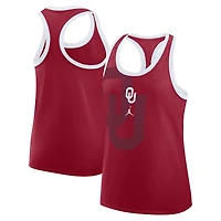 Women's Jordan Brand Crimson Oklahoma Sooners Primetime Racerback Tri-Blend Tank Top