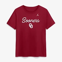 Women's Jordan Brand Crimson Oklahoma Sooners Script Mantra Logo T-Shirt