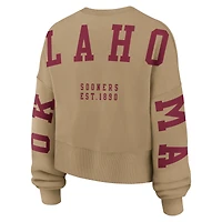 Women's Jordan Brand Tan Oklahoma Sooners Oversized Phoenix Pullover Sweatshirt