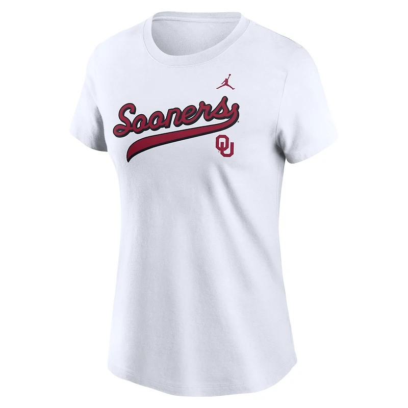 Women's Jordan Brand White Oklahoma Sooners Local Script T-Shirt