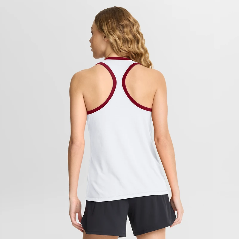 Women's Jordan Brand White Oklahoma Sooners Uni Name Tri-Blend Dri-FIT Racerback Tank Top