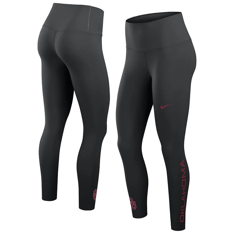Leggings 7/8 Nike Zenvy taille haute Dri-FIT noirs Oklahoma Sooners pour femmes