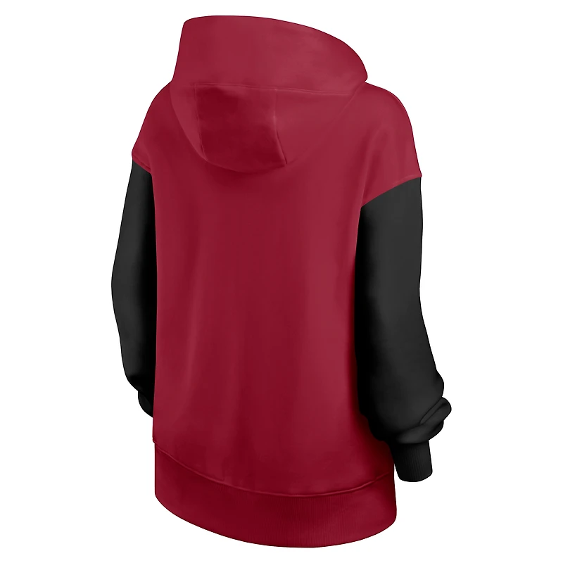 Sweat à capuche surdimensionné Nike Legacy Phoenix pour femme, cramoisi/noir, Oklahoma Sooners