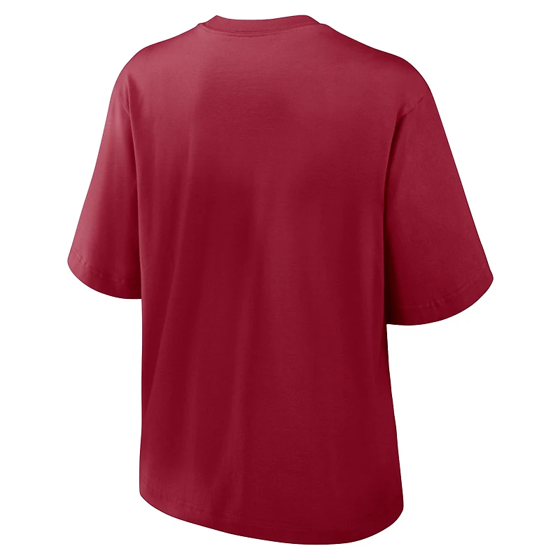 T-shirt Nike Crimson Oklahoma Sooners Legacy Established Boxy pour femme