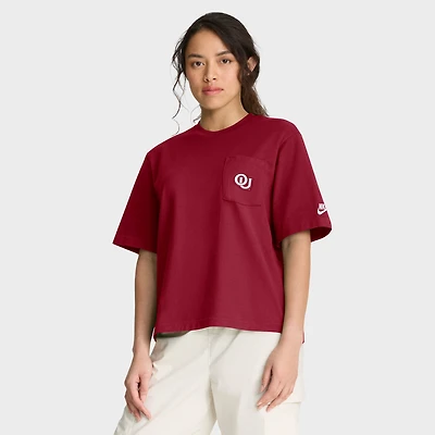 Women's Nike Crimson Oklahoma Sooners Legacy Pocket Boxy T-Shirt