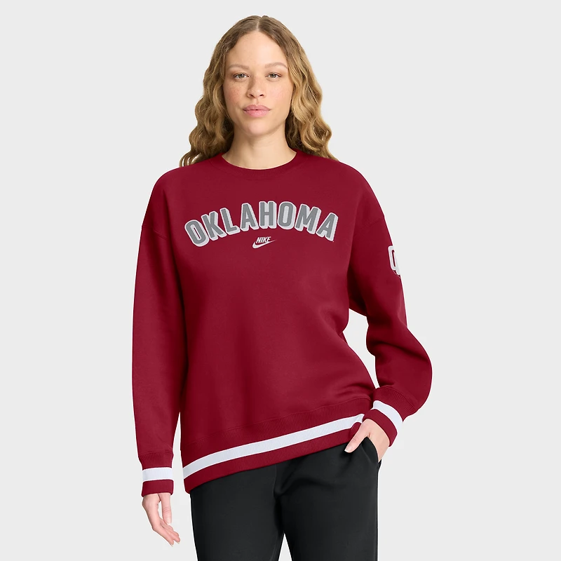Sweat-shirt Nike Crimson Oklahoma Sooners surdimensionné Legacy Phoenix pour femme