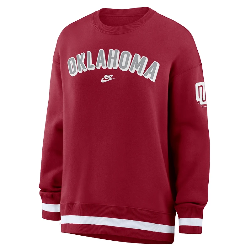 Sweat-shirt Nike Crimson Oklahoma Sooners surdimensionné Legacy Phoenix pour femme