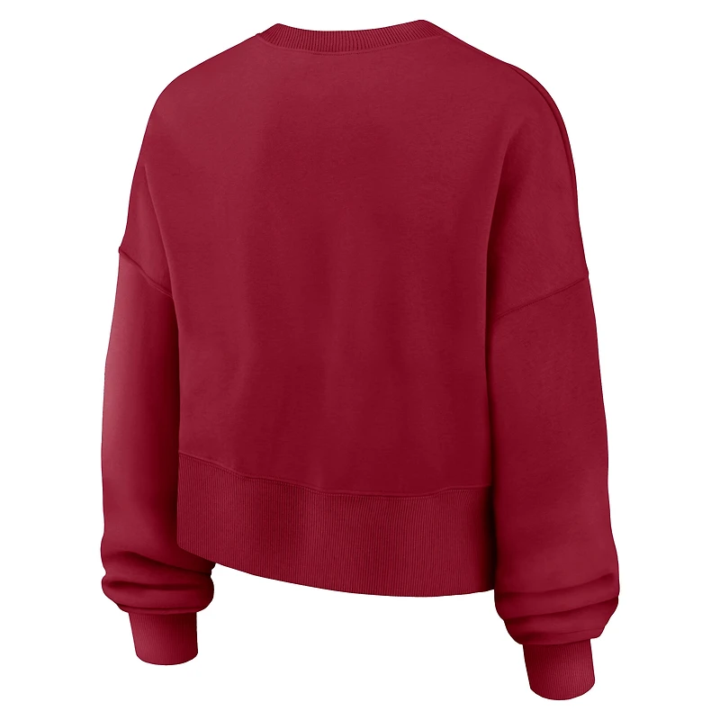Women's Nike Crimson Oklahoma Sooners Oversized Phoenix Arch Pullover Sweatshirt