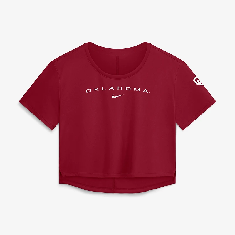 Women's Nike Crimson Oklahoma Sooners Premium Performance Dri-FIT Cropped Top